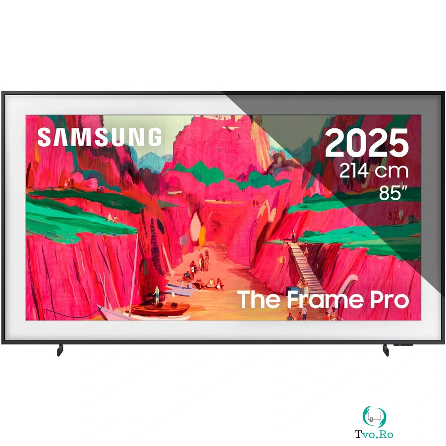 Samsung Televizor Samsung Neo QLED The Frame Pro 85LS03FW, 214 cm, Smart, 4K Ultra HD, Clasa G (Model 2025), Negru la 14,408.99 lei ron