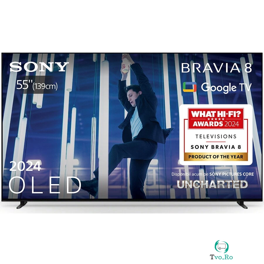 Sony Televizor Sony BRAVIA 8 OLED 55XR80, 139 cm, Smart Google TV, 4K Ultra HD, 100 Hz, Clasa F, Negru la 10,866.99 lei ron