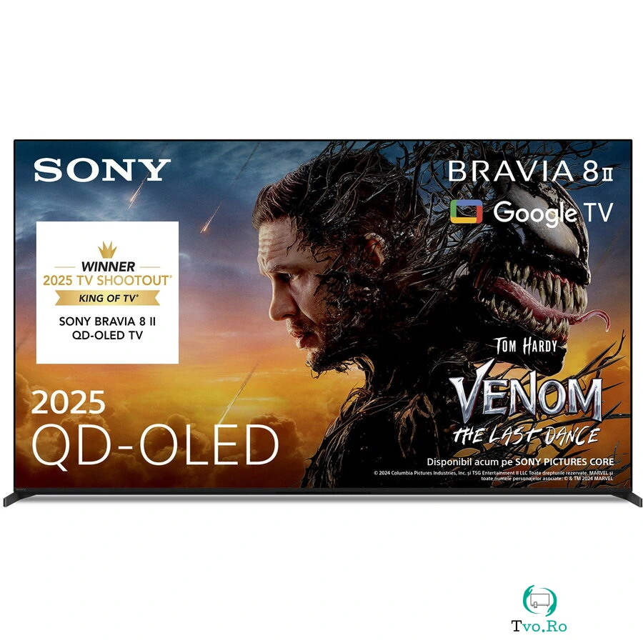Sony Televizor Sony BRAVIA 8M2 OLED 55XR8M2, 139 cm, Smart Google TV, 4K Ultra HD, 100 Hz, Clasa F (Model 2025), Negru la 12,336.99 lei ron